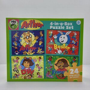 Cra-Z-Art PBS Kids Arthur 4-In-A-Box Puzzle Set 24 Large Pieces Per Puzzles NIB